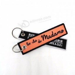 embroidery badge with metal ring Flight marks keychain