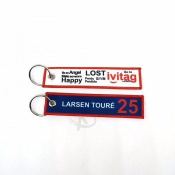 customized colorful logo embroidery keychain