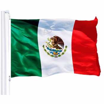 墨西哥国旗3x5ft横幅绿色白色红色墨西哥国旗聚酯