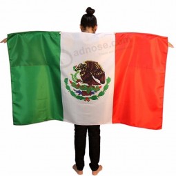 Promotional sports fan Mexico body flag cape with national flag