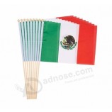 Hölzerne Pole Mexiko Digital Print Hand wehende Flagge
