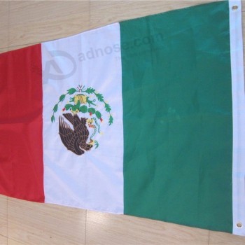옥스포드 직물 3x5ft 내구성 자수 멕시코 국기