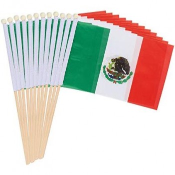 high quality mexico hand held flag with stick