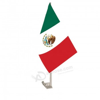 Bandera de ventana de coche de México de alta calidad con poste de plástico