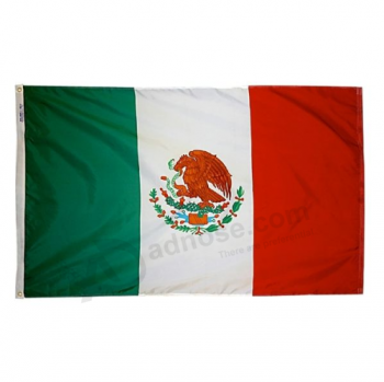 Bandera mexicana personalizada de tela volando bandera mexicana impresa