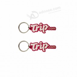 pink letter shape customized soft 3d Pvc keychain