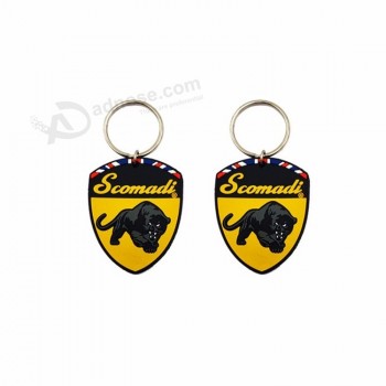 Schild-Form-schwarzer Panther-kundenspezifisches PVC 3d Keychain