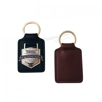 custom leather keychain in hard enamel