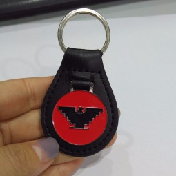定制皮革钥匙扣附金属徽章