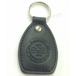 Fashion Custom Debossed Logo Leather Keyring With Your Own Design