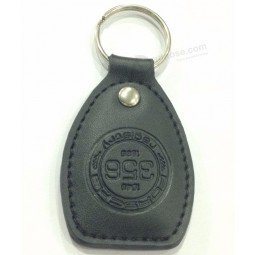 fashion custom debossed logo leather keyring with your Own design