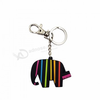 Beautiful Elephant Shaped Custom PVC Key Chain