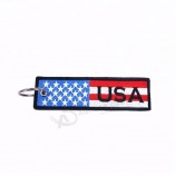 customized both sides embroidery keychain / keytag / keyring