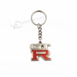 fashion shaped metal keychain enamel keychain with glitter