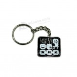 logo printed And shape metal keychain