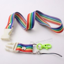 Regenbogen Polyester Material elastische Lanyard