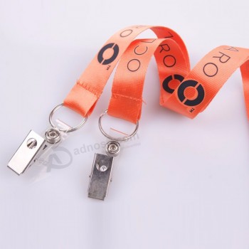 printed lanyard with double alligator clip