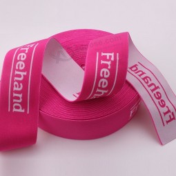 High quality pink elastic webbing with logo
