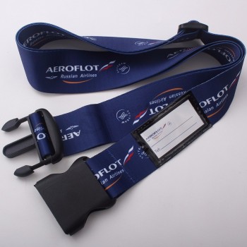 Customized Logo Adjustable Travel Luggage Straps with ID Tag