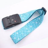 adjustable travel polyester luggage strap/luggage scale belt with TSA lock