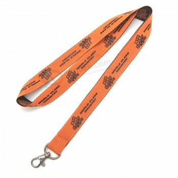 plat polyester lanyard zeefdruk bedrukt lanyard met aangepast logo