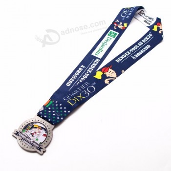 cinta de medalla deportiva personalizada con diseño de logotipo