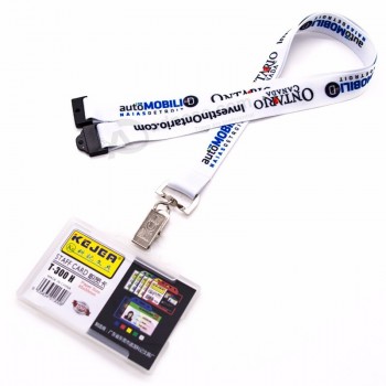 warmte afdrukken transfer tricolor lanyard met transparante pvc-kaart