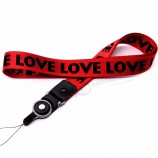 customized nylon jacquard logo woven neck lanyard wholesale