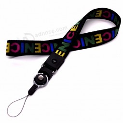 aangepaste jacquard logo lanyard voor mobiele telefoon houder