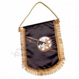 customized satin car mini hanging pennant flags