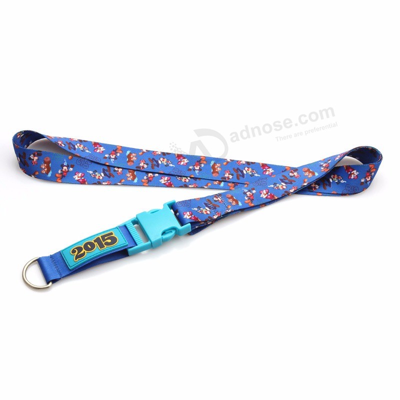 Factory cheap Custom printed Polyester lanyard with metal Hook