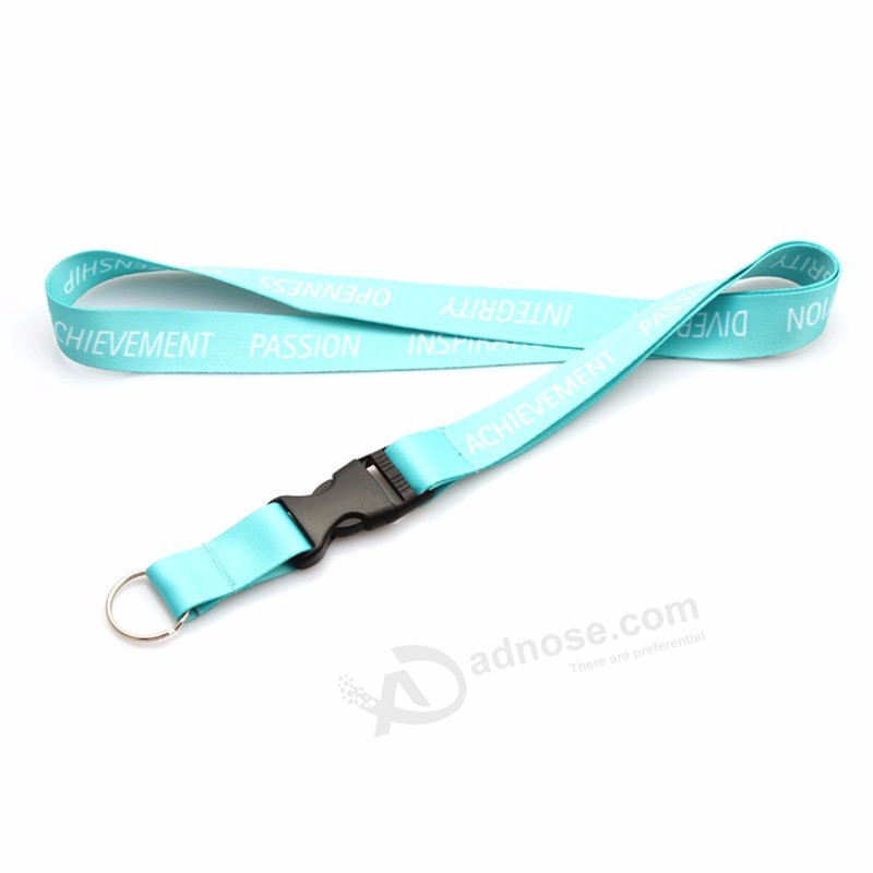 Fabrik billig individuell bedruckte Polyester Lanyard mit Metallhaken