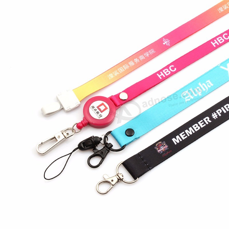 Hot sale Colorful neck Lanyard with Metal hook for Meeting