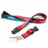 aangepaste goedkope warmteoverdracht bedrukte polyester lanyard voor sleutel met afgescheiden haak