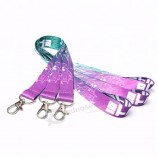 custom personalized brand name logo sublimation printed  polyester ID card holder neck lanyards keychain with safety clip