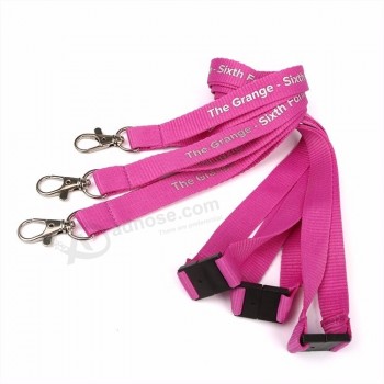 Garment Accessories Factory Custom Silk Screen Printed Branded Logo Polyester Phone Neck Lanyard for Promotional Gifts