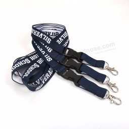 label manufacturer custom stylus black plastic lock adjustable jacquard brand logo lanyard straps for name card