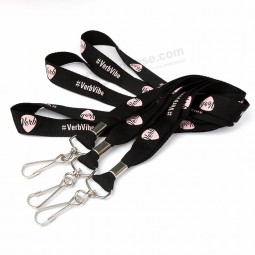 cordino personalizzato nome serigrafato logo biglietto da visita collo nylon cordino retrattile con morsetto di sicurezza in metallo