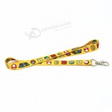 hoogwaardig aangepaste logo bedrukte sublimatie polyester lanyard voor sleutel