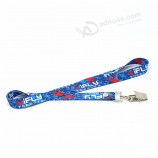 promotionele aangepaste ontwerp goedkope bedrukte polyester metalen haken lanyard voor sleutel