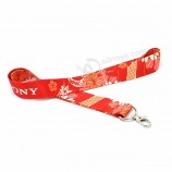 아름다운 디자인 열쇠를위한 주문 승화 주황색 폴리 에스테 VIP 방아 끈