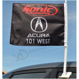 advertising acura car window flag with plastic pole