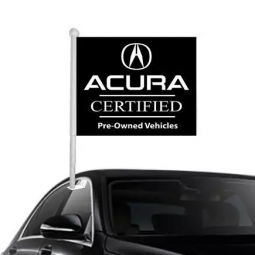 double sided print acura Car flag knitted polyester acura Car window flag