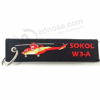 customization superior quality embroidered patch aviation embroidery airplane keychains