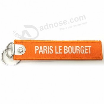 customization embroidered Two sided fabric keychain custom