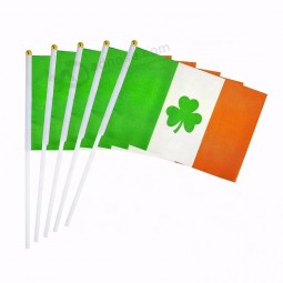 Slik screen printing polyester 21*14cm iresh hand waving flag