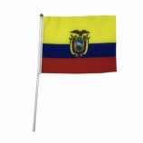 Top quality ecuador flag custom deep price hand national flag