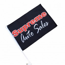 bandiera auto nera misura 30x45cm con supporto in plastica 44cm