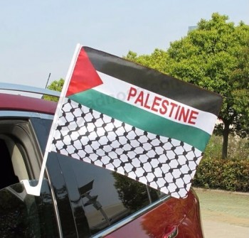 プラスチック棒が付いている注文のロゴのデジタル印刷の窓車の旗
