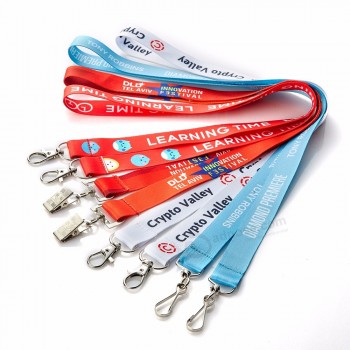 double hook clip Id holder lanyard keychain with 2 hooks